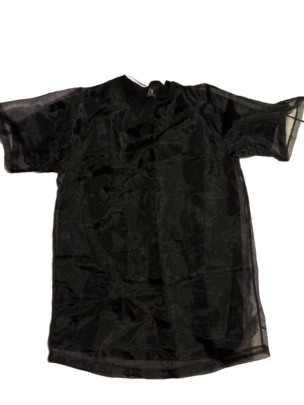 Classic Black Sheer Short-Sleeve Top - Unbranded